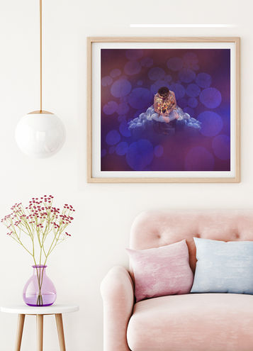 artlovers australia fine art print girl in blue lake with lilly pads