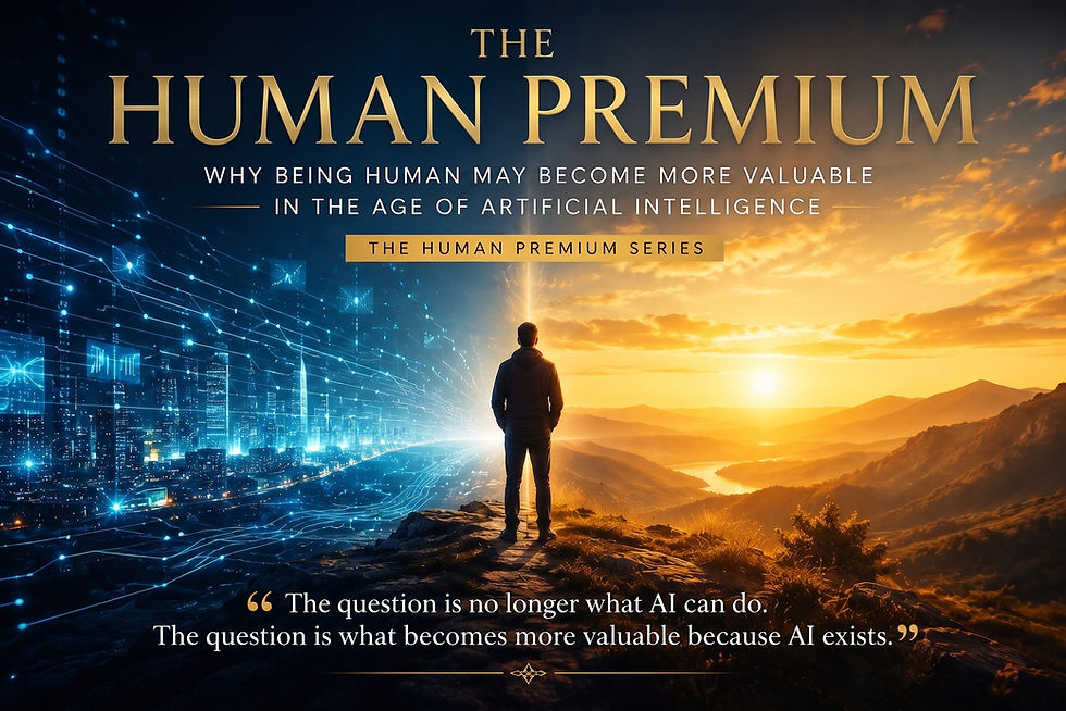 Standing at the threshold of a new era, humanity faces a defining choice. The future will not be determined solely by what artificial intelligence can become, but by what human beings choose to become. That is the Human Premium.