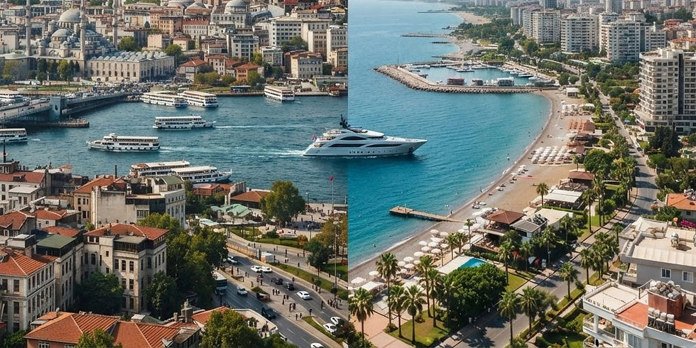 Turkey’s two biggest foreign-buyer markets sit an hour’s flight apart. They could hardly be more different in what they ask of an investor, or in what they give back.