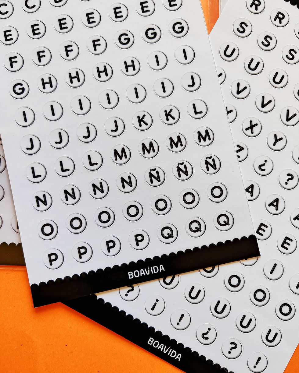 Miniatura: Sticker  " sopa de letras " - alfabeto beads black