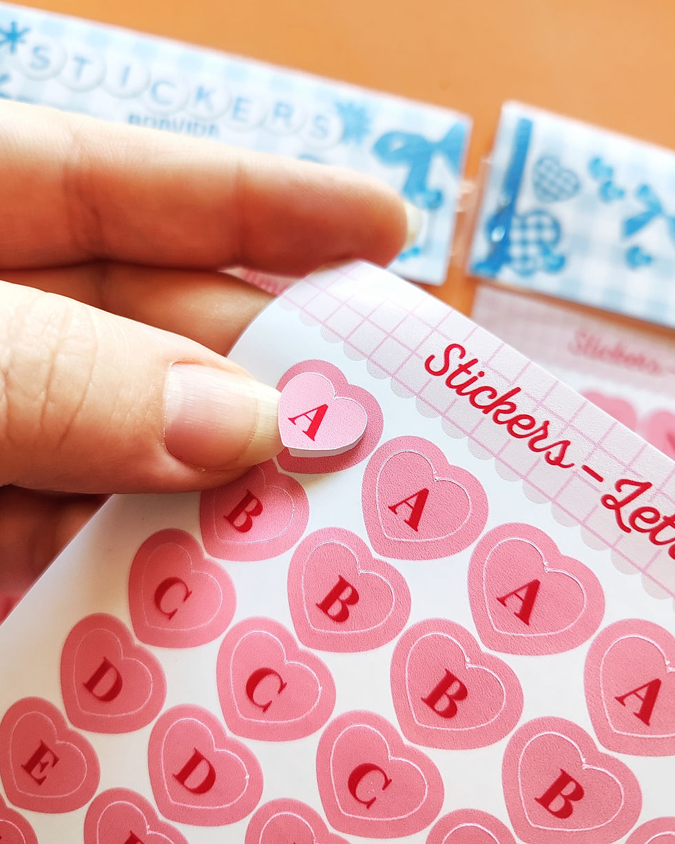 Miniatura: Sticker  " letras de amor " - abecedario corazones