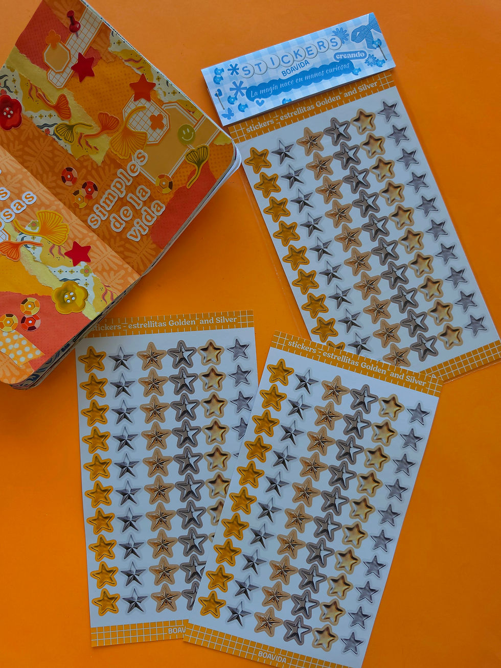 Miniatura: Sticker estrellitas golden and silver