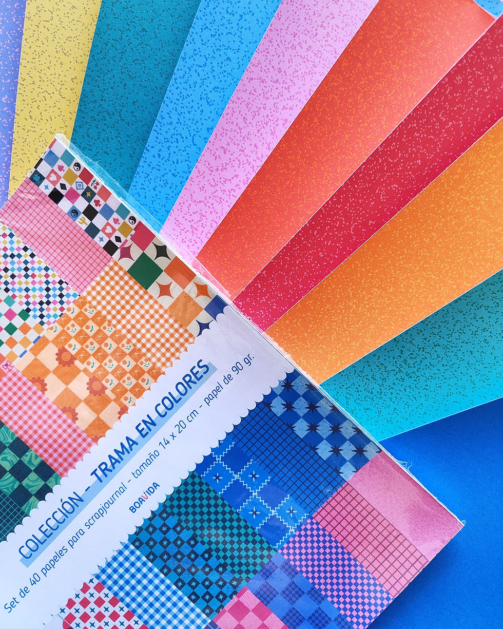 Miniatura: Set 40 papeles para scrap -  " Trama en Colores "