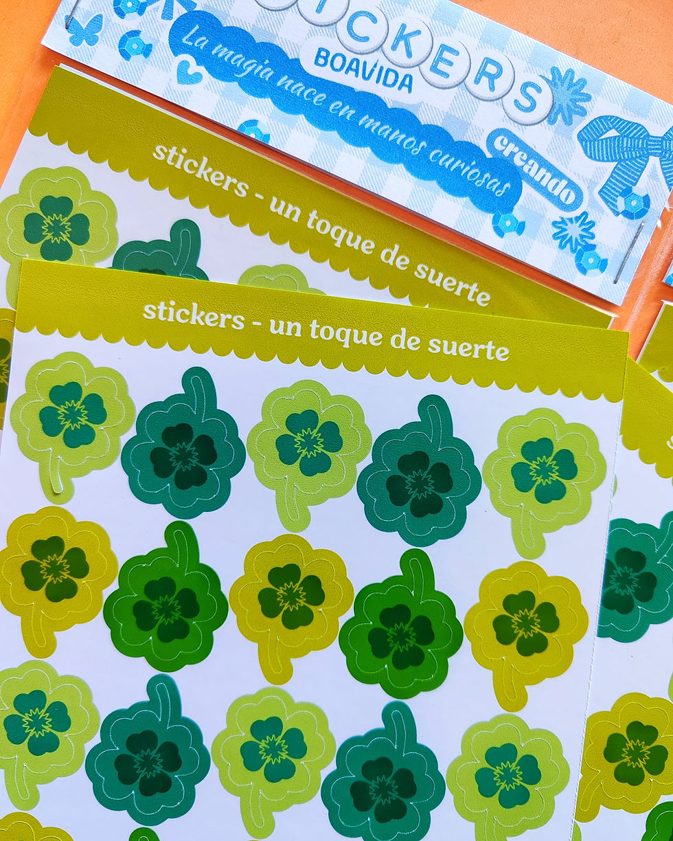 Miniatura: Sticker " un toque de suerte " - tréboles