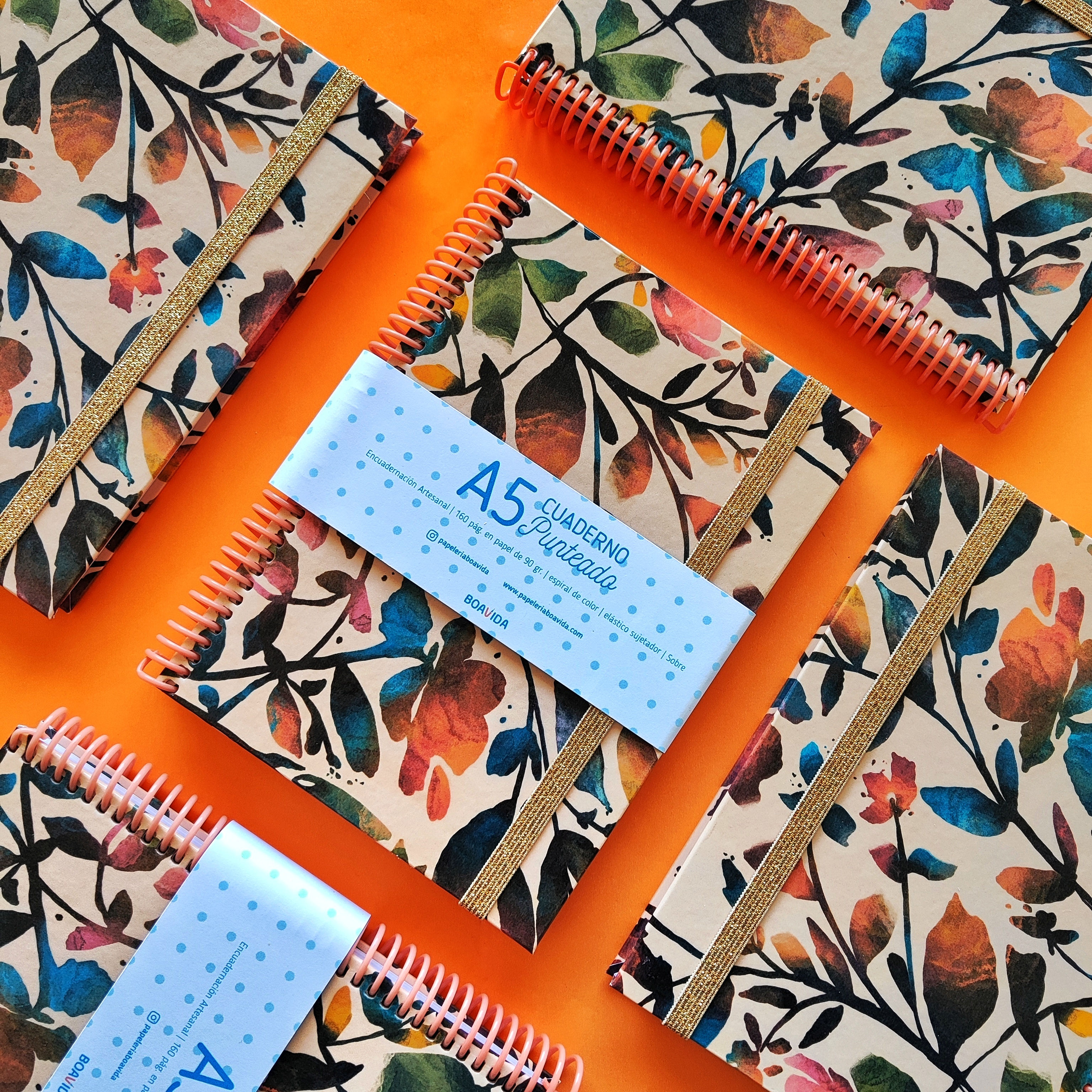 Cuaderno Punteado A5  -Flores de Otoño