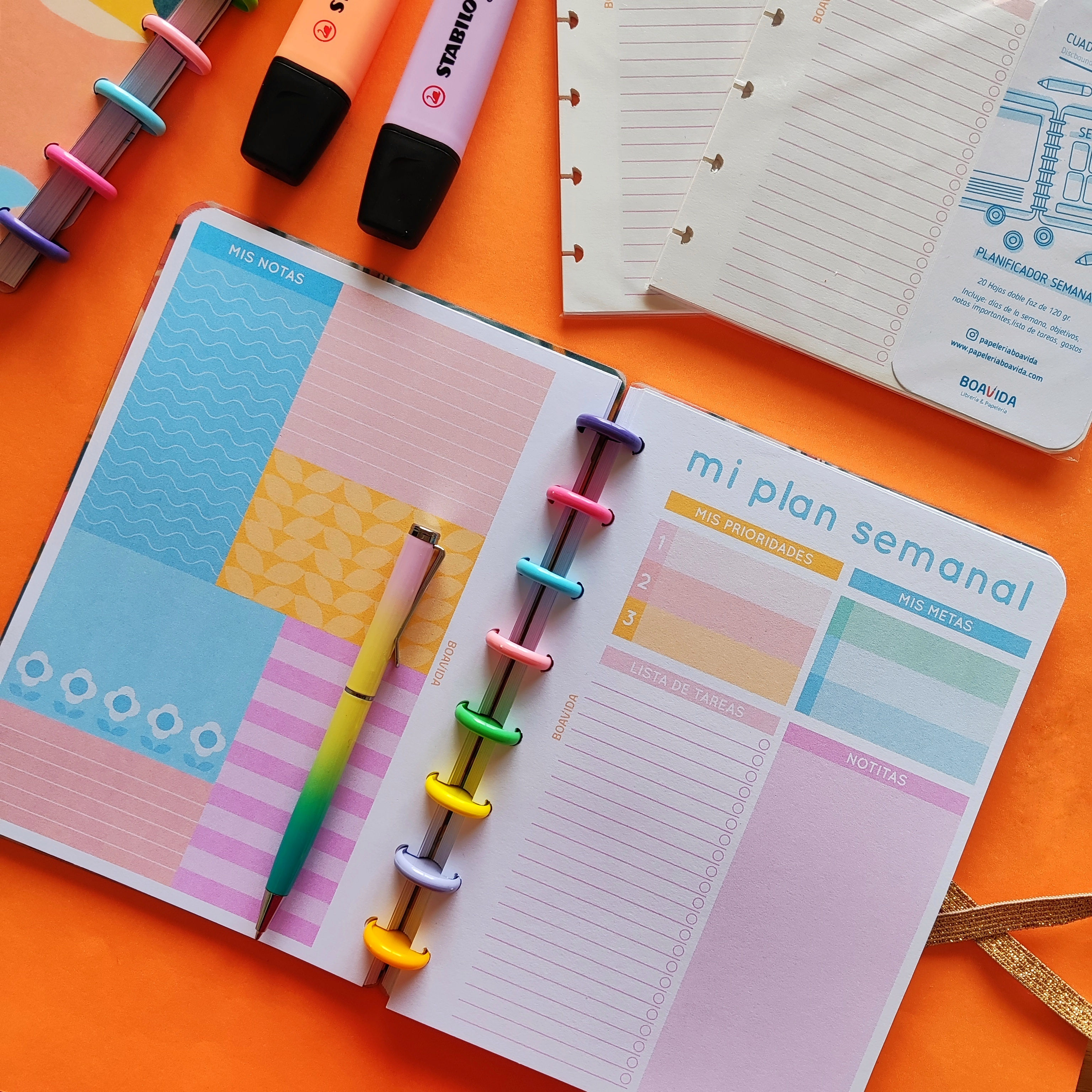 Planner Semanal  " Mi plan semanal Pastel " A5