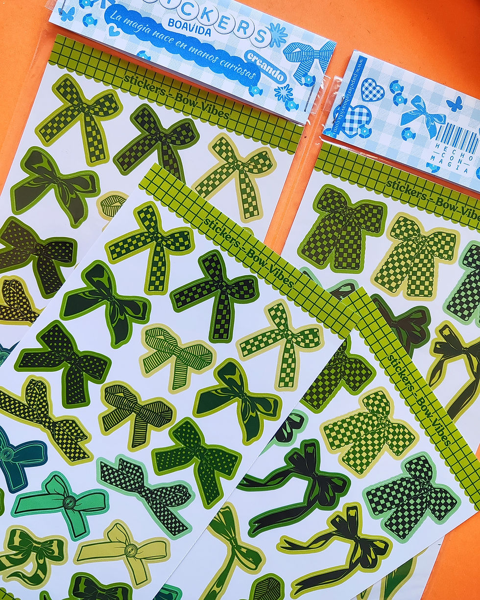 Miniatura: Sticker " Bow Vibes " - Moños Verdes