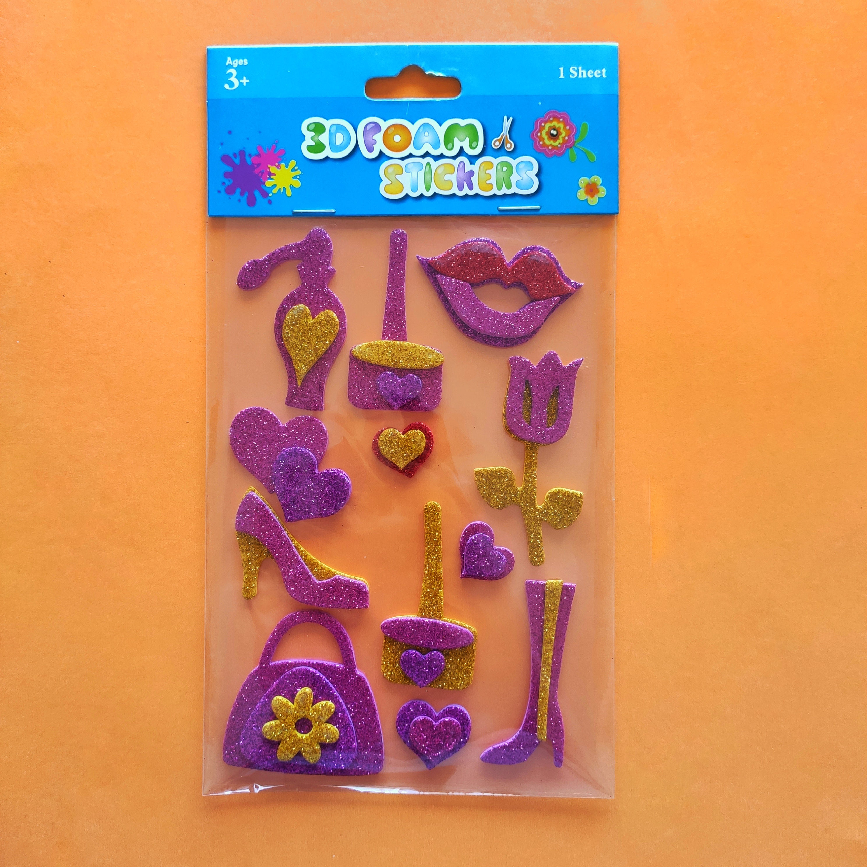 Sticker 3D goma eva glitter