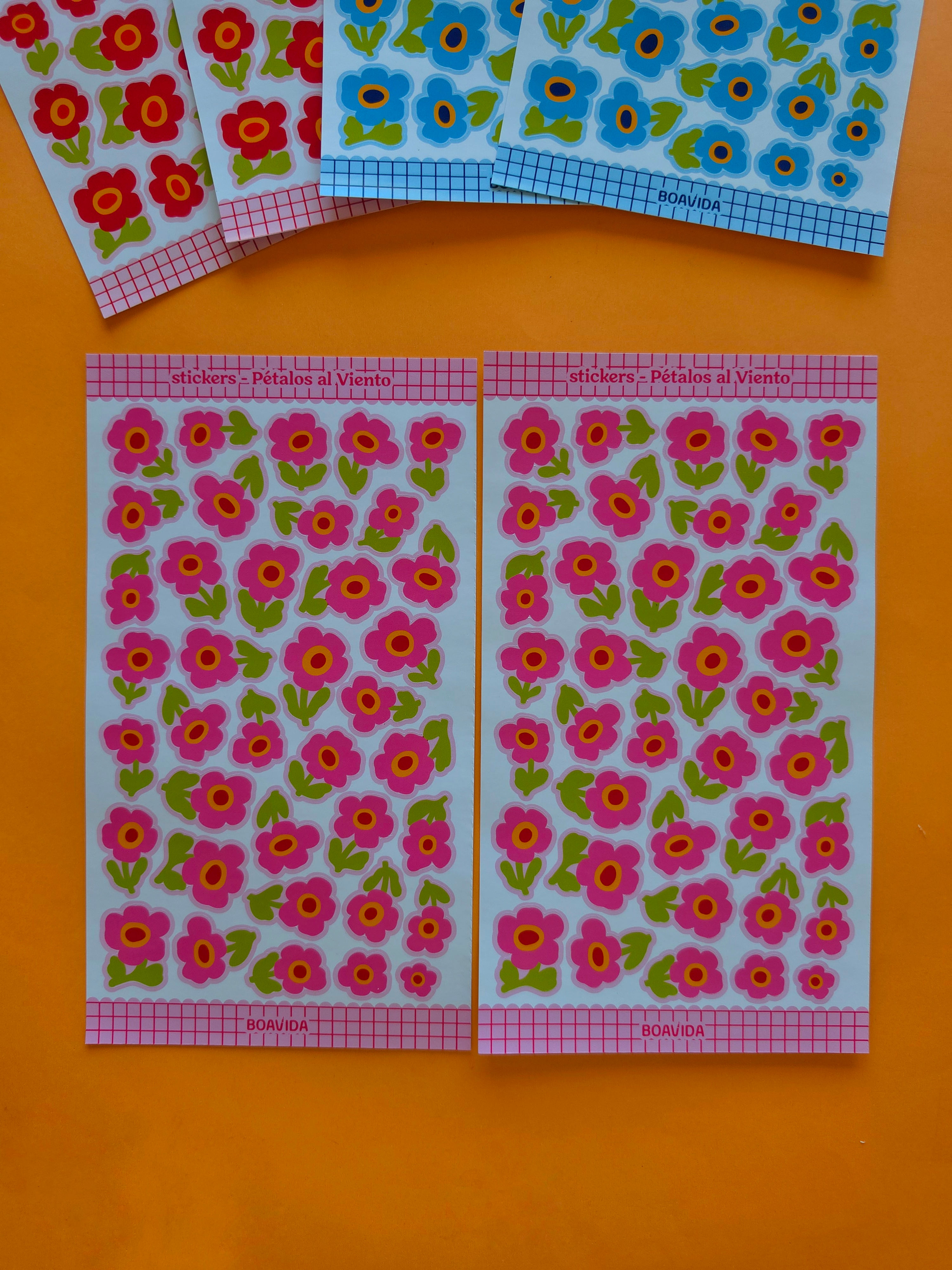 Sticker Pétalos al viento - Rosa