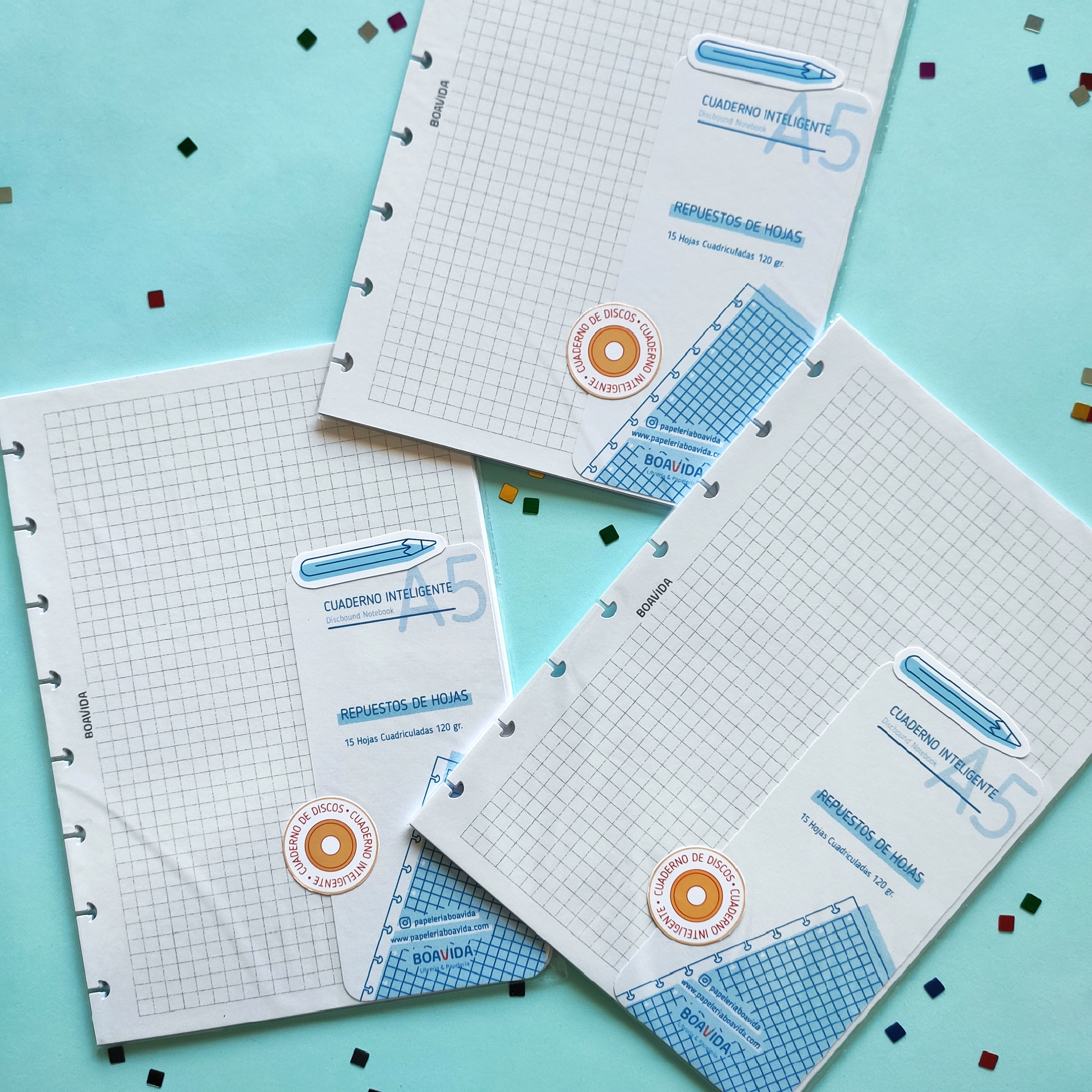 Repuesto  Hoja Cuadriculada A5