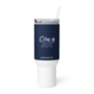 Cities of Joy - Blue Travel mug with a handle