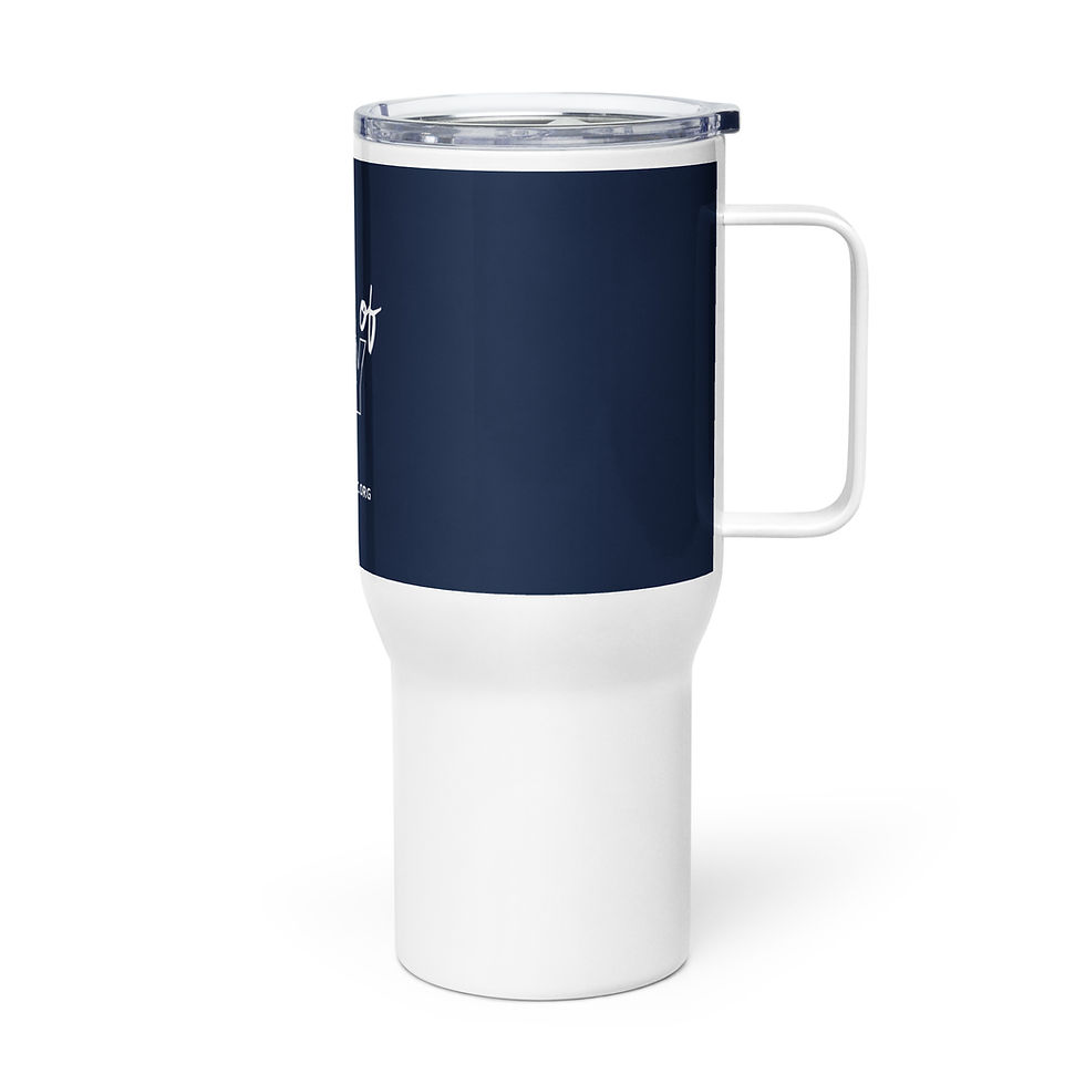 Thumbnail: Cities of Joy - Blue Travel mug with a handle