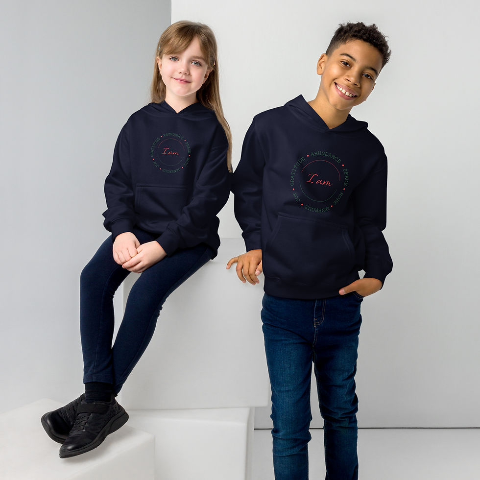Thumbnail: Festive Affirmation Kids' Fleece Hoodie - Spreading Holiday Cheer!