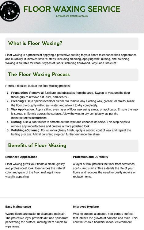 Floor Care information