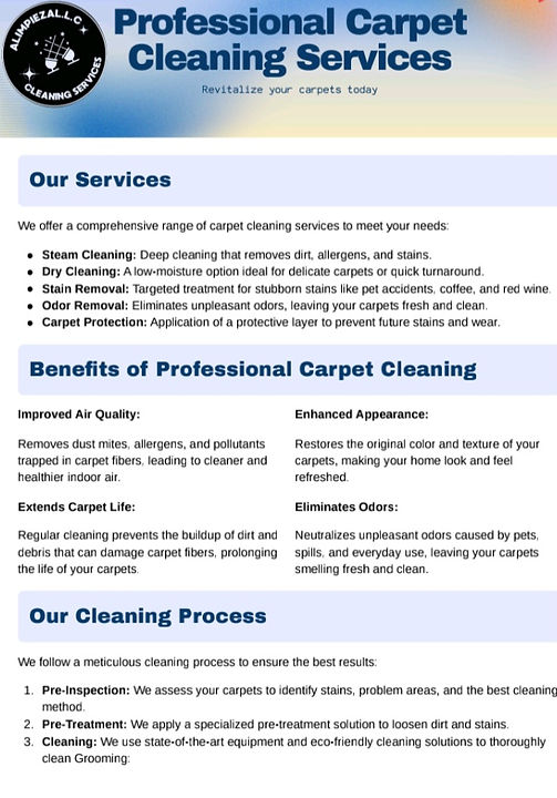 Carpet Cleaning information