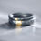 Thumbnail: Hammered Oxidised Silver & Gold Textured 4mm Ring