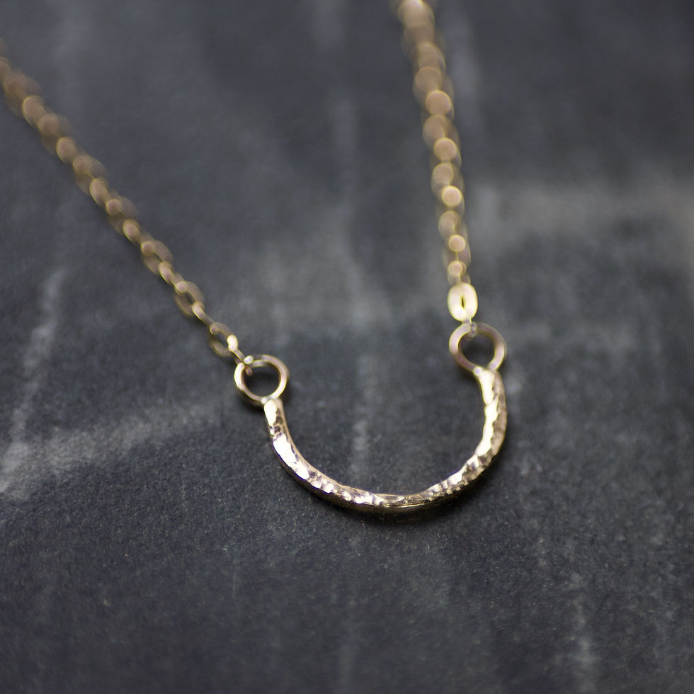 Delicate Hammered 9ct Gold Necklace