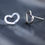 Thumbnail: Sterling Silver Open Heart Stud Earrings