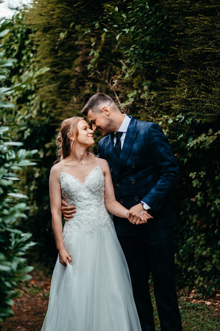 Picture of the bride and groom in the nature