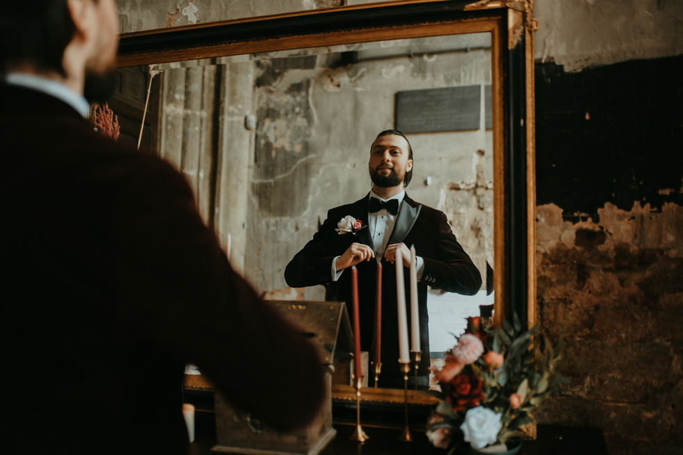 Wedding Groom in The Mount Without, Bristol Wedding Photographer