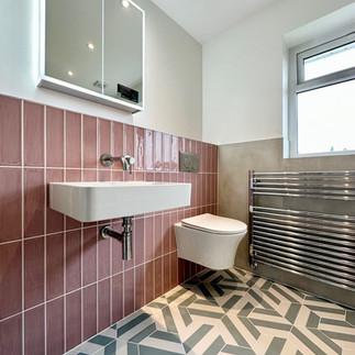 Wall Hung Pan , Pink Bathroom, Wall Hanging Basin, Art Deco