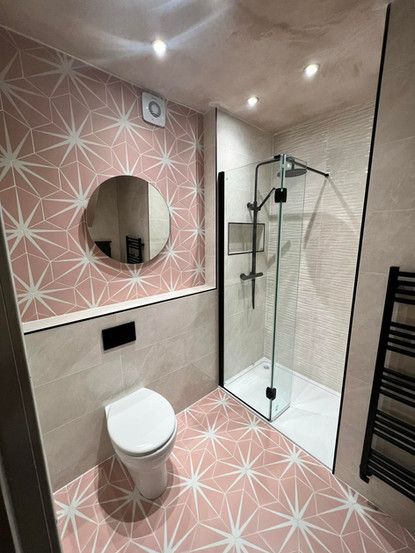 Pink Starburst Tile Bathroom