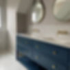 modern navy blue bathroom furniture with undercounter basin