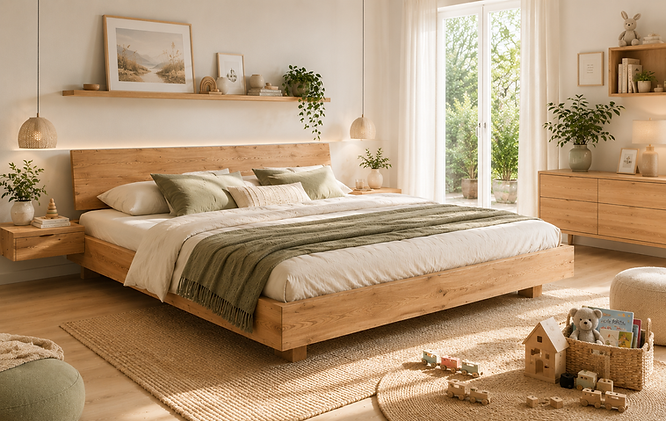 Familienbett, Bett in Übergrösse, 240 cm, 260 cm, 270 cm, XXL Bett, Bett in Überbreite, Massivholz, Schweiz, Bern, Zürich, Basel, Luzern