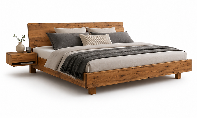 Familienbett, Massivholzbett in Übergrösse, Wildeiche, Eiche, Naturholz, XXL-Bett, Schweiz, Bern, Zürich, Luzern, Basel, Solothurn