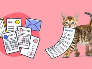 cat with a check list in mouth