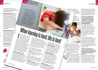 Image of the article "When learning is hard, life is hard - cognitive skills explained" by cognitive development specialist Dalena van der Westhuizen from BrainAbility, in the SA Homeschooling Magazine, Issue 4, 2021.