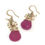 Thumbnail: Quartz Pink Teardrop Earrings/ Gold and Pink Earrings