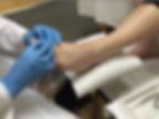 Foot assessment by a nurse