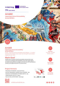 AL VIA IL PROGETTO EUROPEO ART4ALL sostenuto dal programma Interreg IPA South Adriatic 21-27 con Italia, Albania e Montenegro.