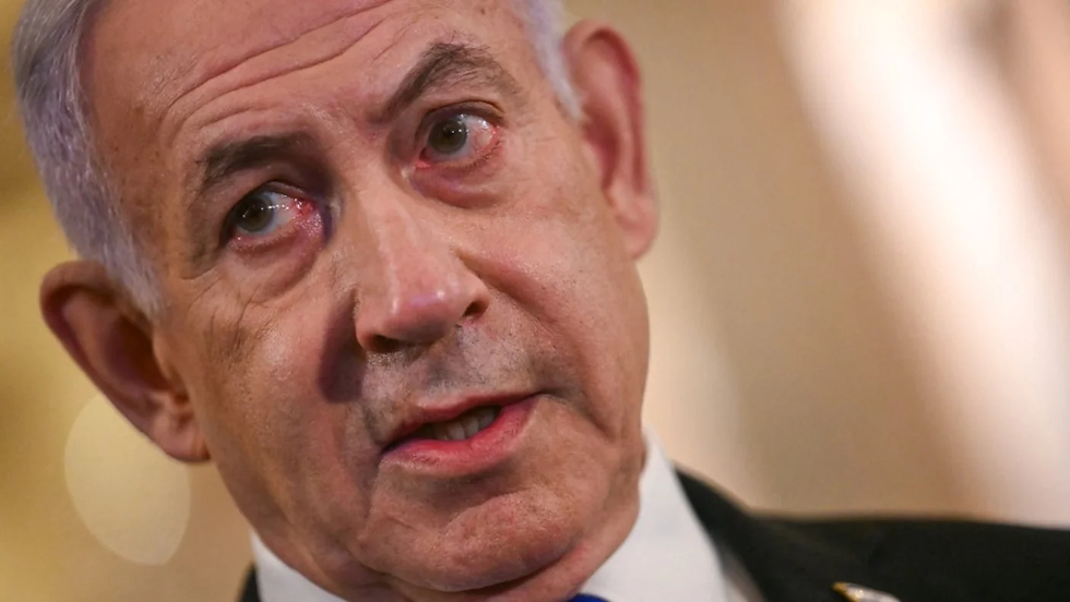 Israeli Prime Minister Benjamin Netanyahu speaks to the media after meeting with US officials in Washington, DC, on 8 July 2025 (Jim Watson | AFP)