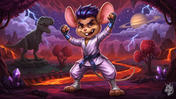 Martial arts mouse character in a white gi from PORTFOLIO