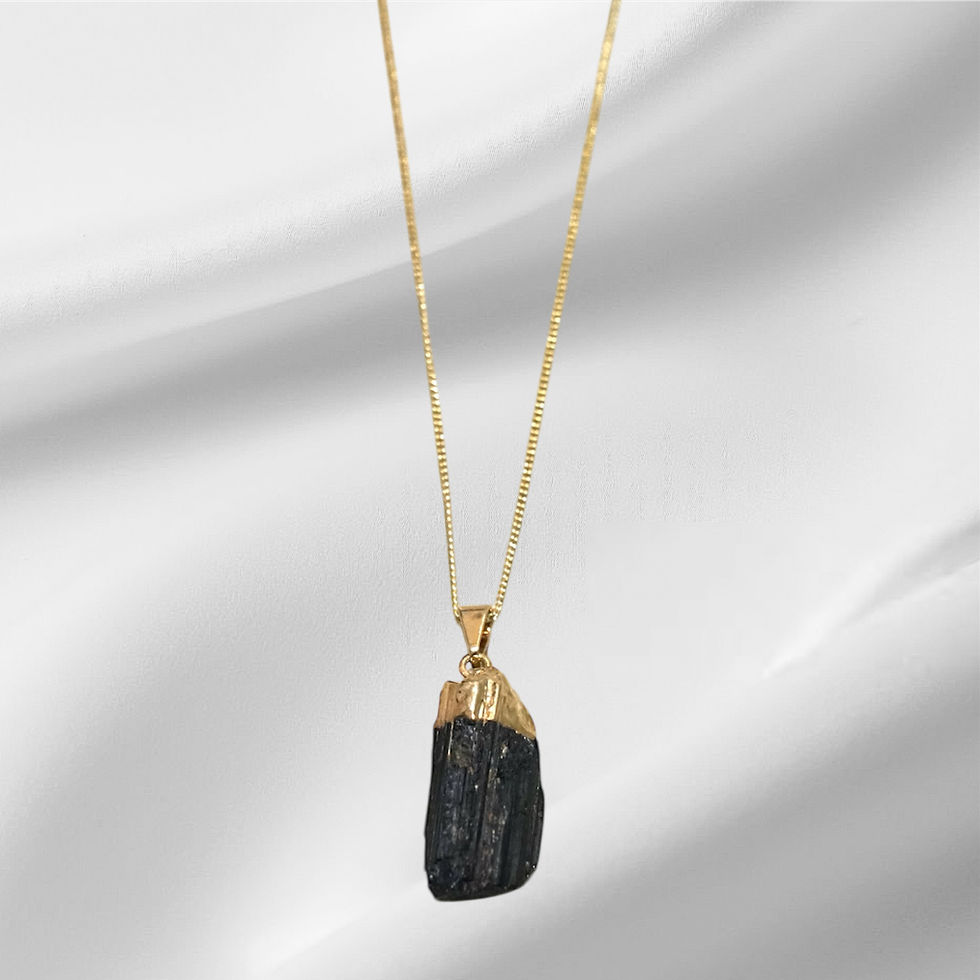 Turmalin Halskette vergoldet