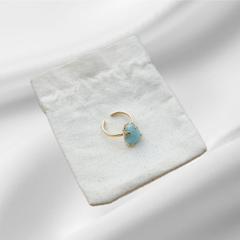 Larimar Ring 18 Karat vergoldet