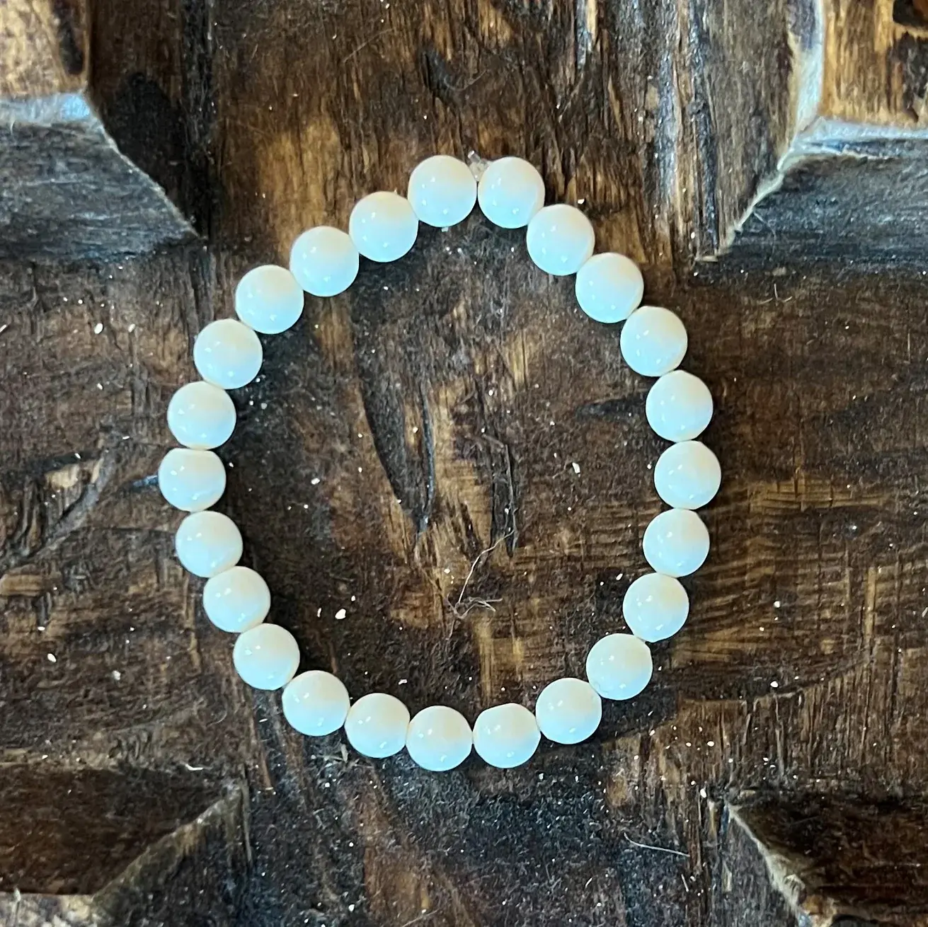 Camel Bone Round Beads Bracelet