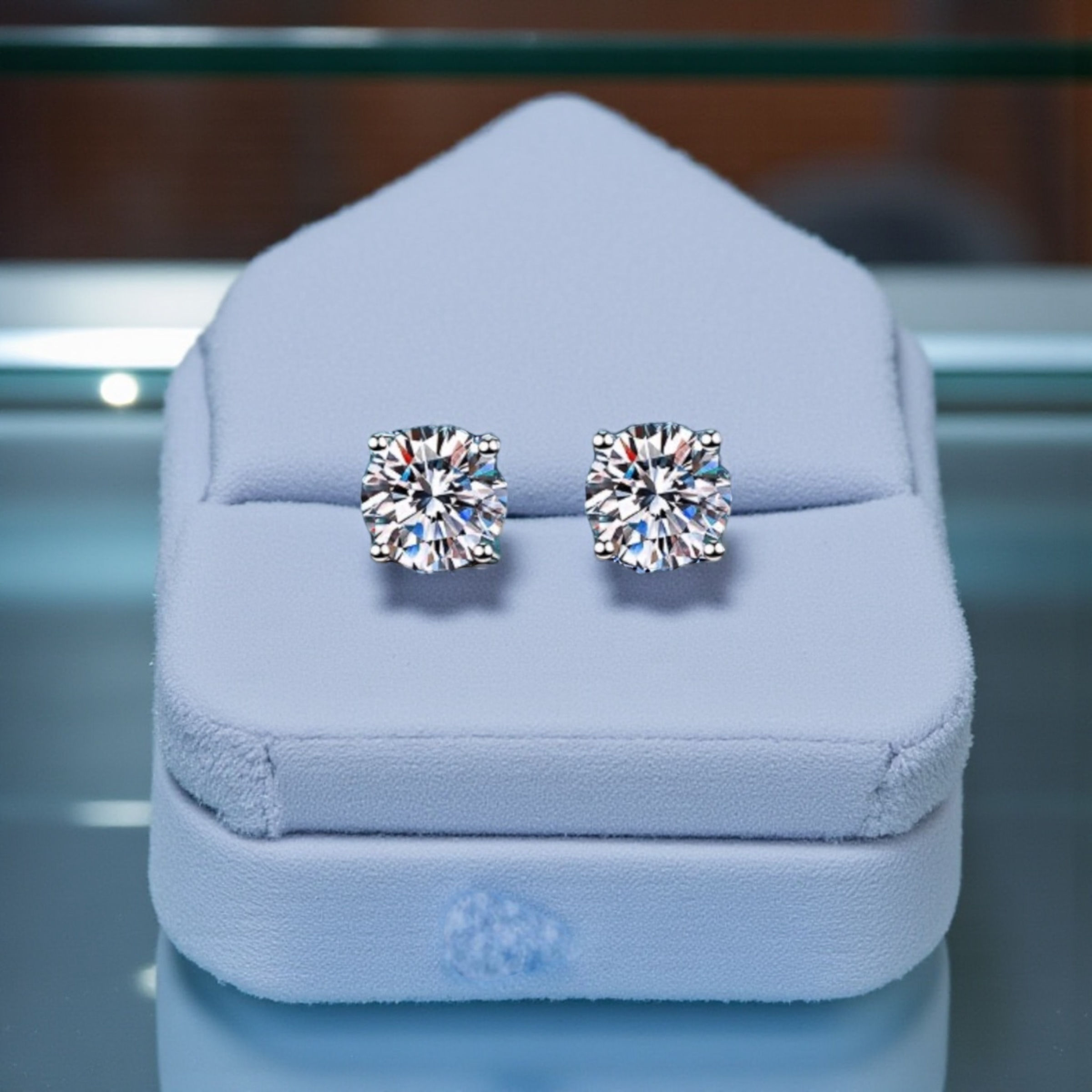 288077 Moissanite Sterling Silver Earrings 