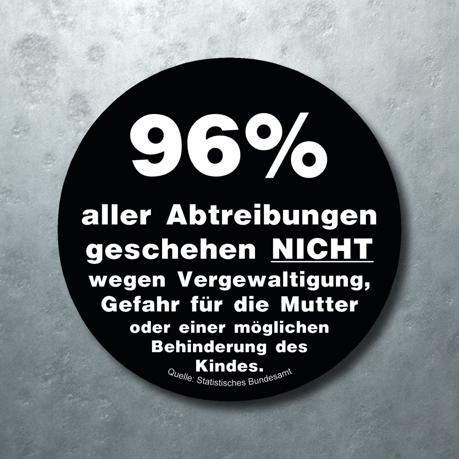 96 Prozent aller Abtreibungen (Aufkleber)