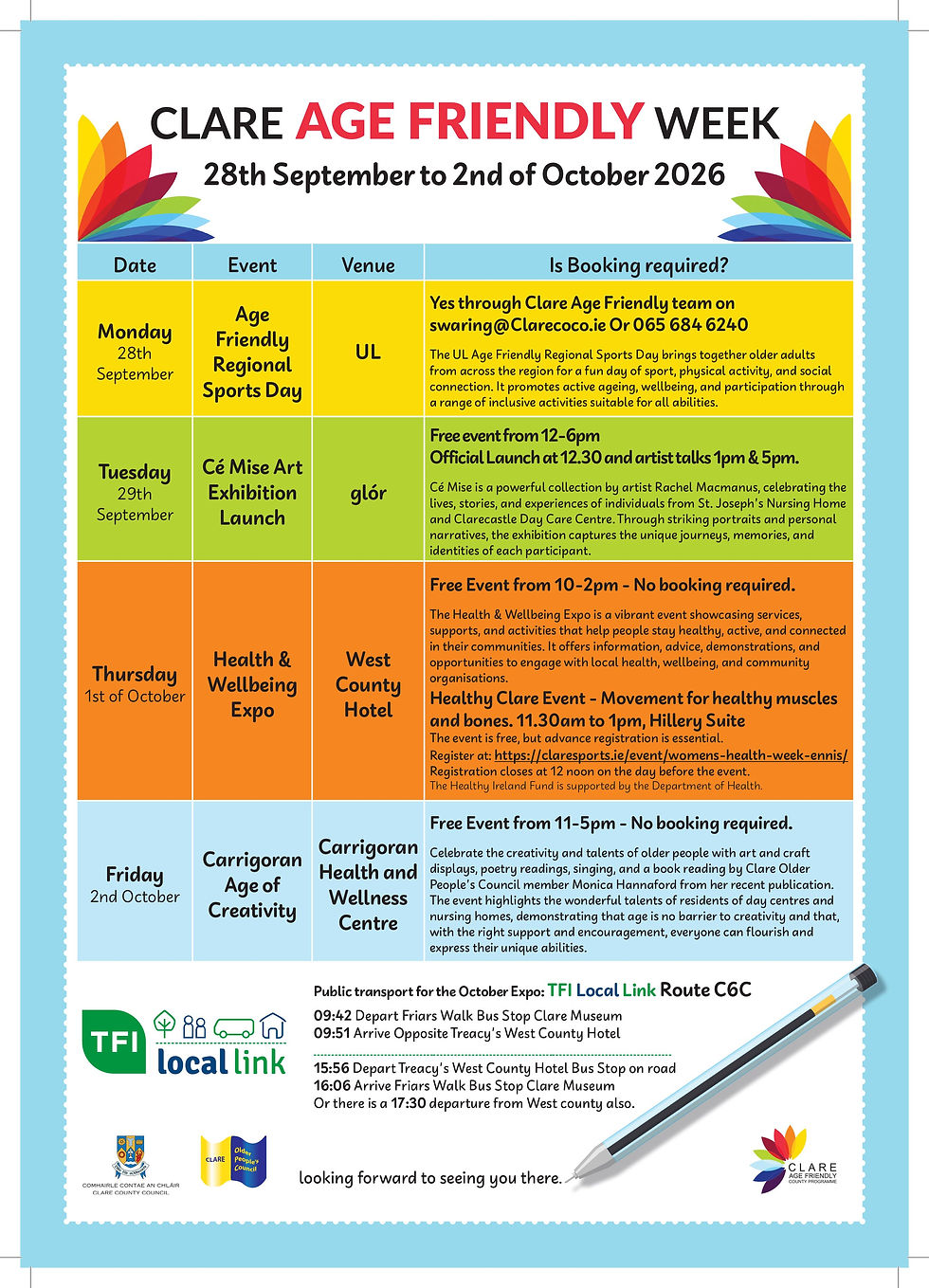 CLARE AGE FRIENDLY WEEK 28th September to 2nd of October 2026