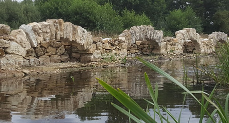 Lakeside stone arches