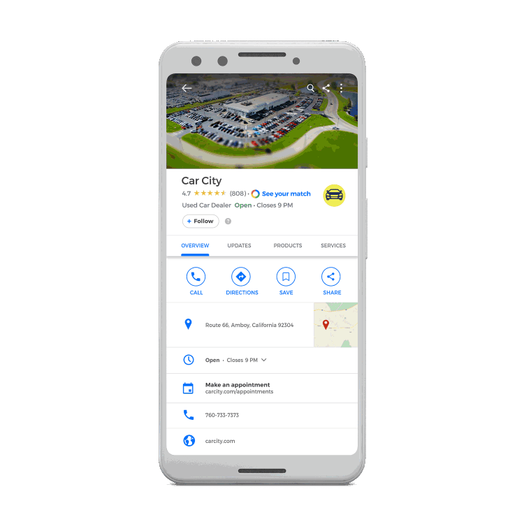 google my business listing optimization for car dealerships