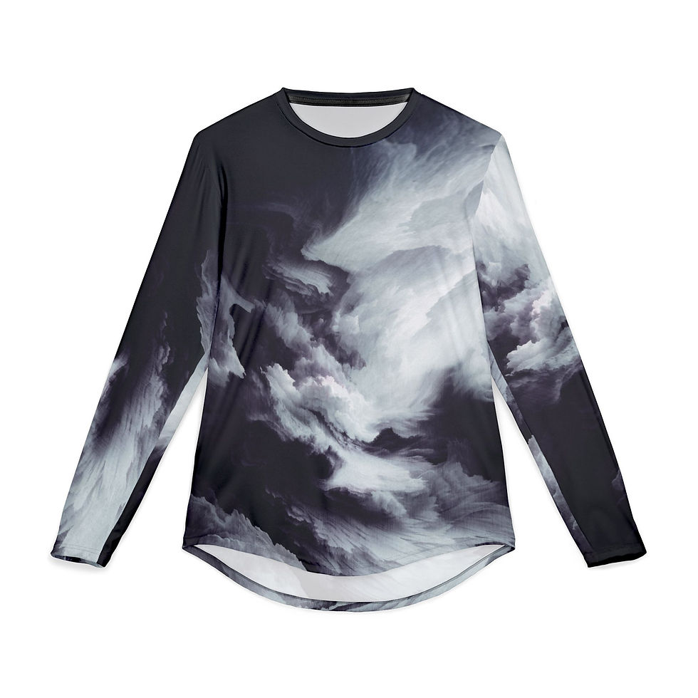 Abstract Cloud Series: Stylish Men's Long Sleeve UV Protection Shirt