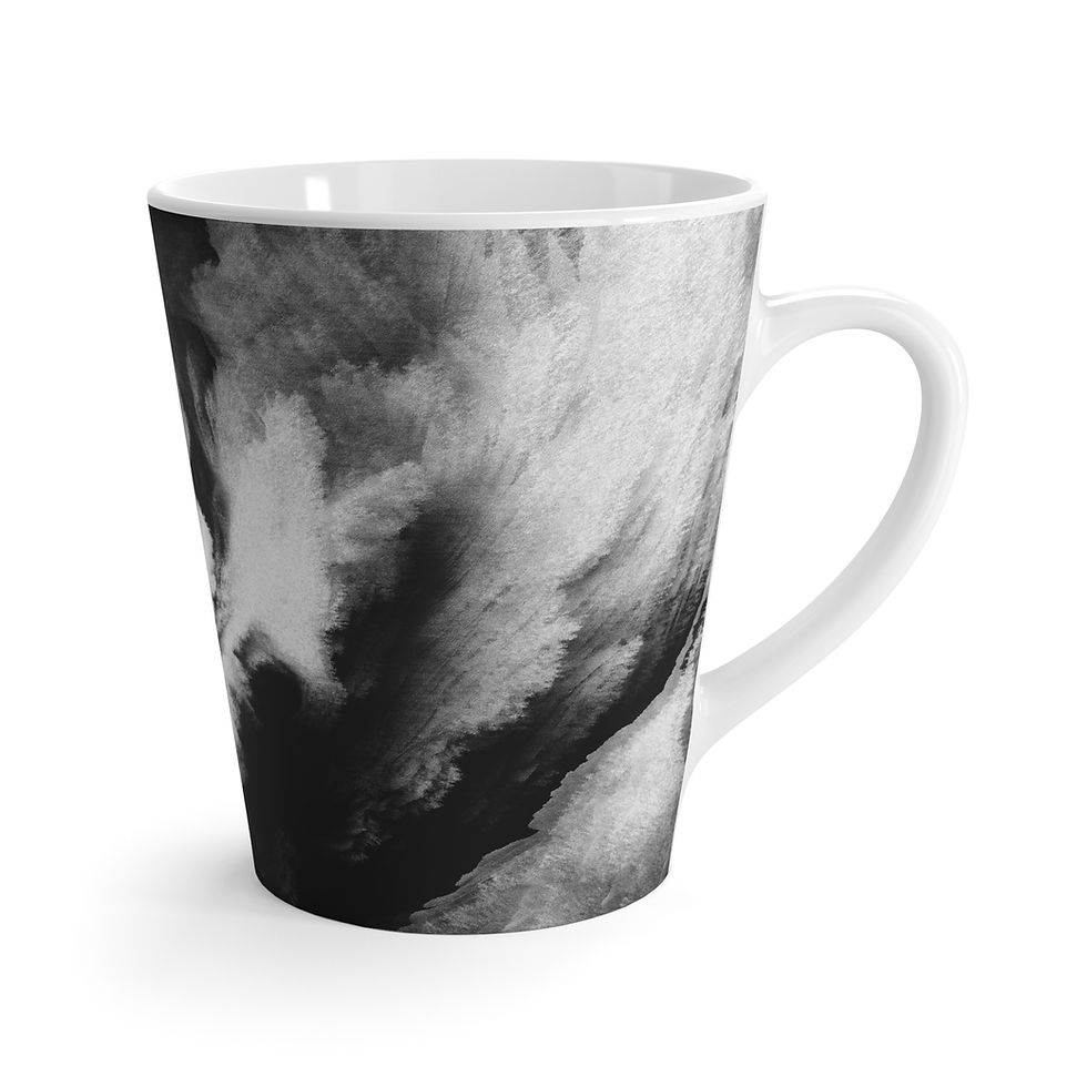 Thumbnail: Storm Cloud Latte Mug — Moody Monochrome Ceramic Coffee Cup