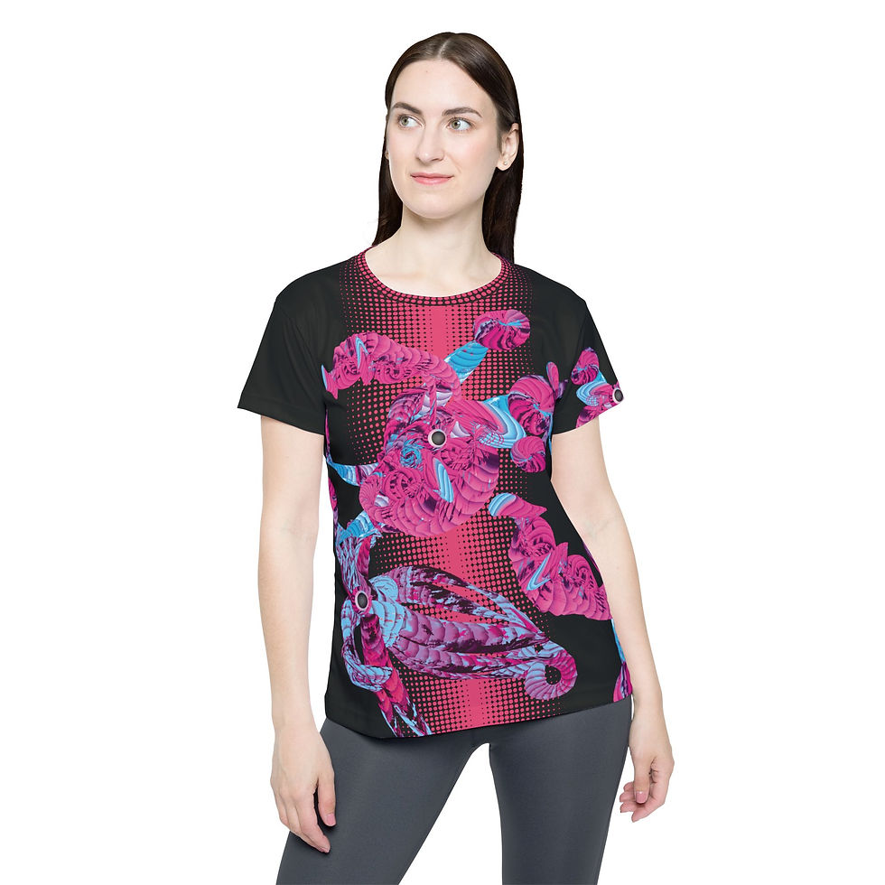 Thumbnail: Women's Performance Jersey — Abstract Blue & Pink Smoke All-Over Print