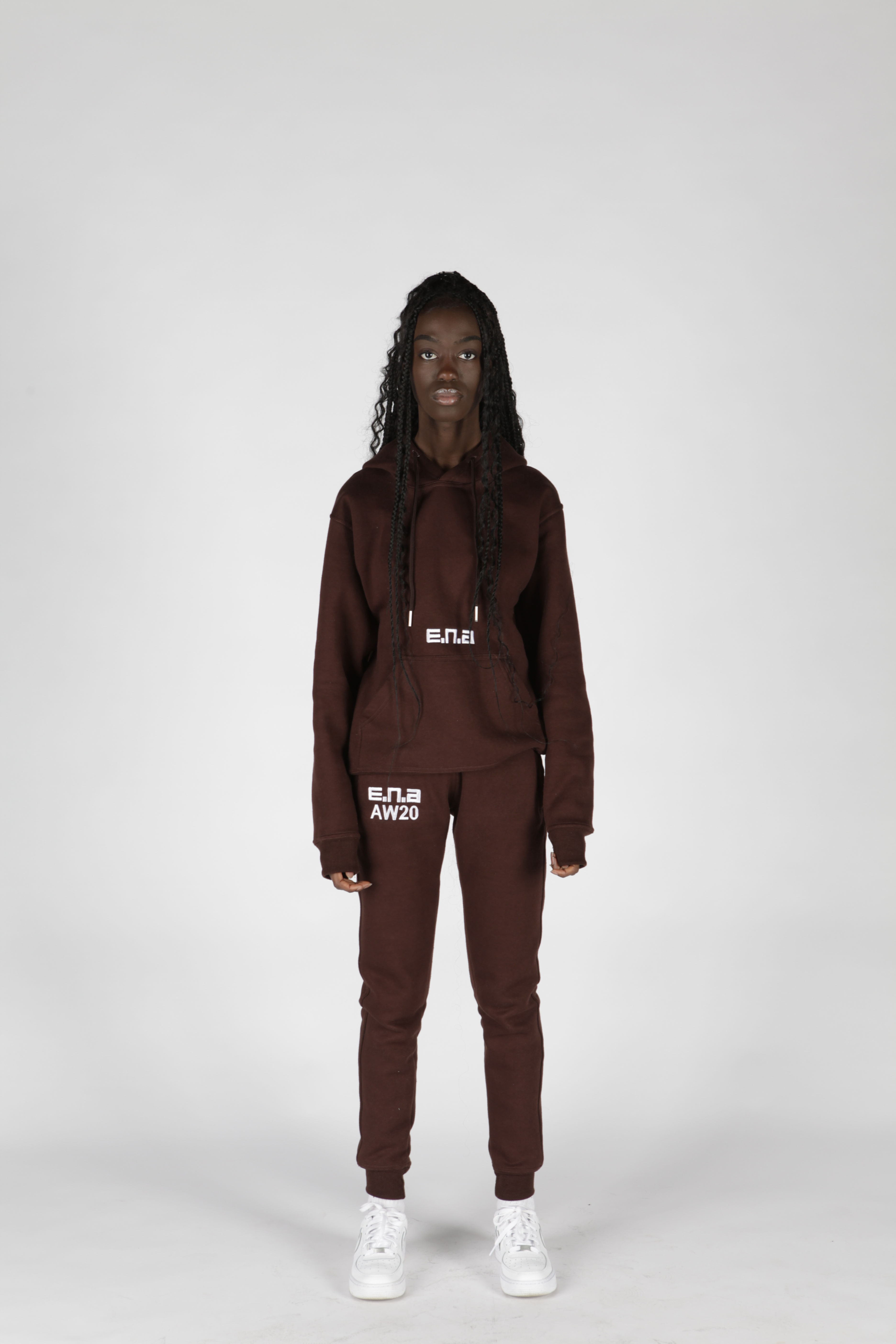 CHOCOLATE BROWN EMBROIDERED TRACKSUIT