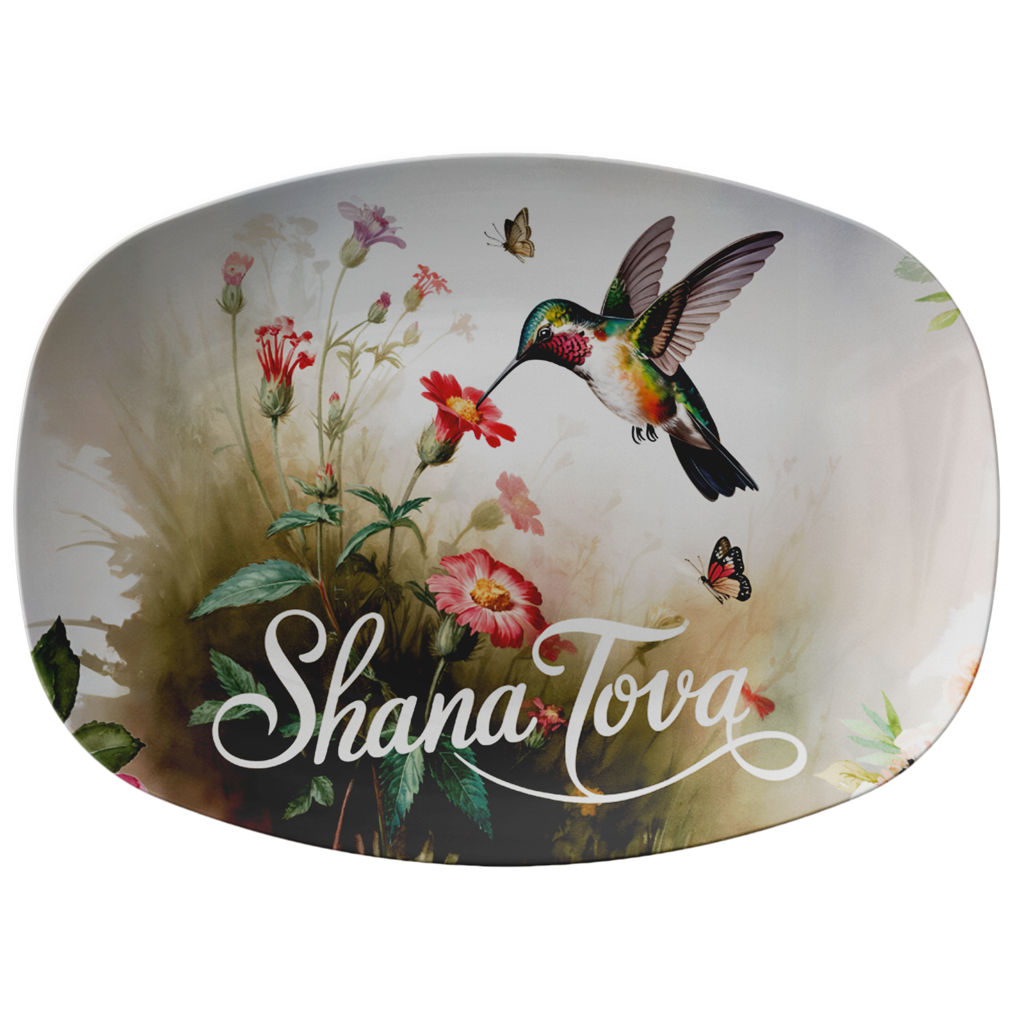 Shana Tova Hummingbird Platter