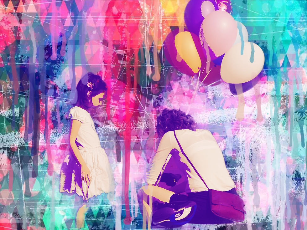 Thumbnail: “Moments of Light” – Colorful Abstract Pop Art Canvas |Emotional Figurative Wal